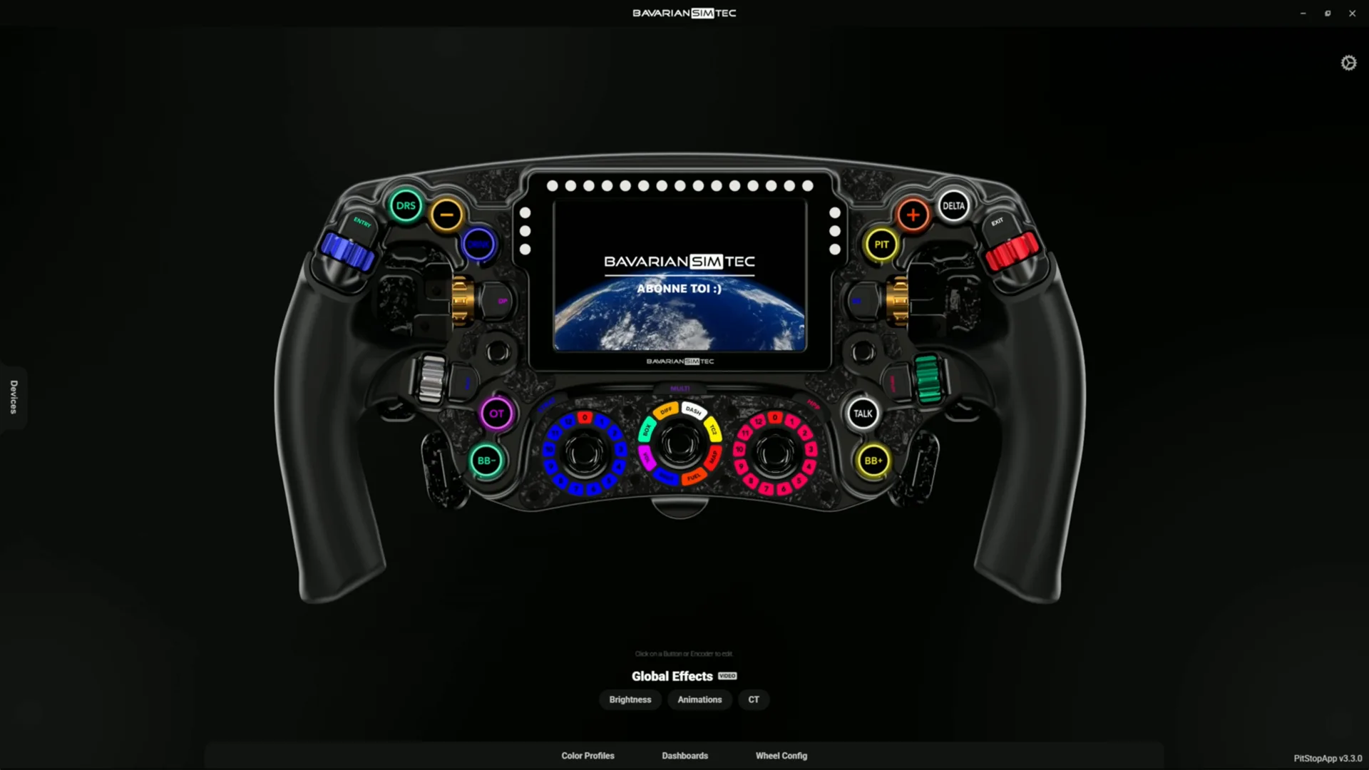 Dans PitStopApp, les icônes des stickers sont simulées sur les boutons. Le fond d'écran, c'est le mien : une de mes deux idées.