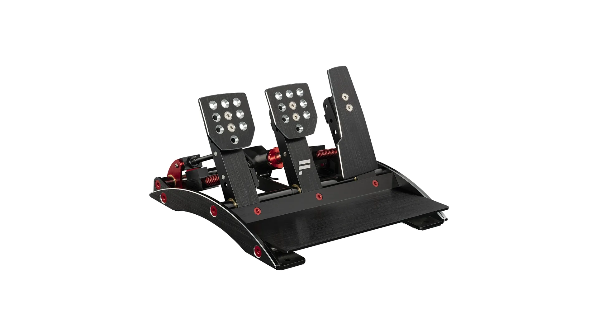 Voyez les vis rouges sur le cadre : le manuel interdit de les desserrer. Moi, j'en ai foiré une en voulant démonter la talonnette. Visuel Fanatec.