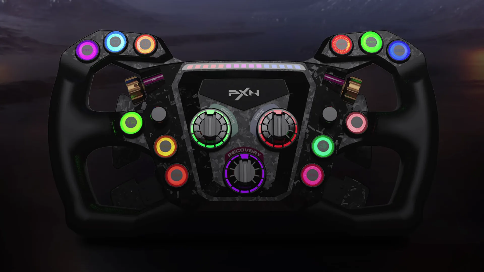 Le volant que je montrais dans la vidéo, sorti depuis sous le nom de GT ONE : 229 € chez PXN le 28 octobre 2026. Visuel PXN.