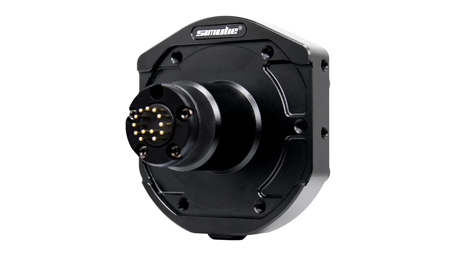 Le Simube Hub existe aussi en noir, au même prix que le doré. Chez Fanatec, le Podium Hub n'existe qu'en doré. Visuel Simube.