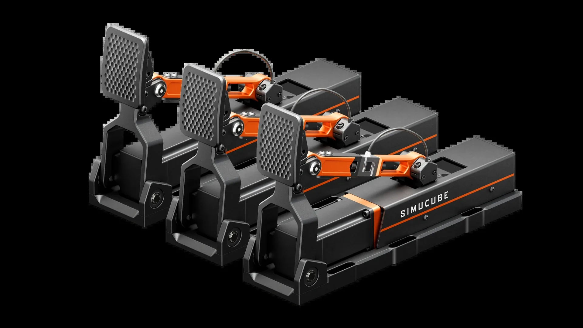 Trois ActivePedal Ultimate, la configuration complète que vend Simucube. Pour moi, deux suffisent largement. Même une. Visuel Simucube.