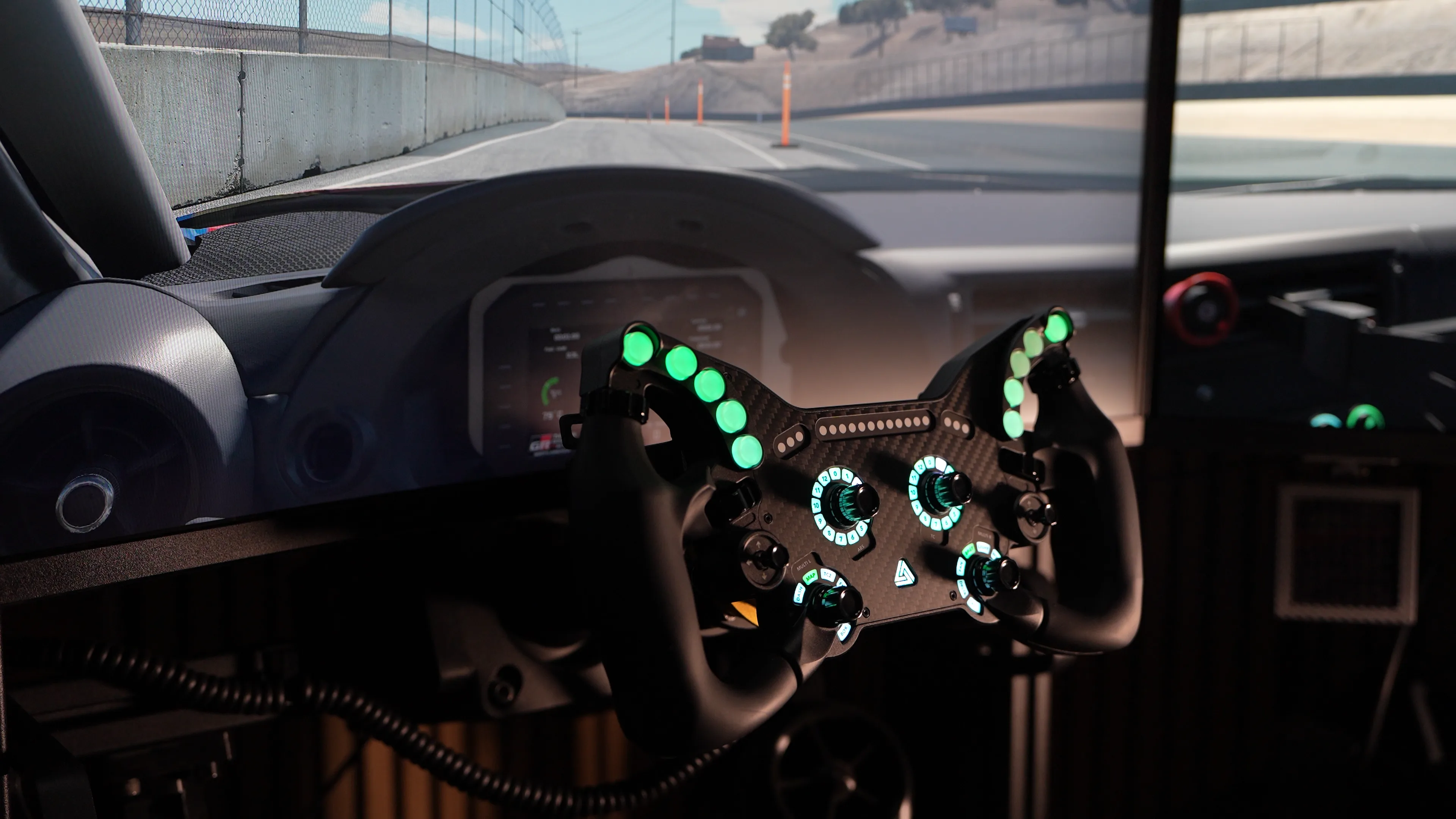 En piste, LEDs vertes en action