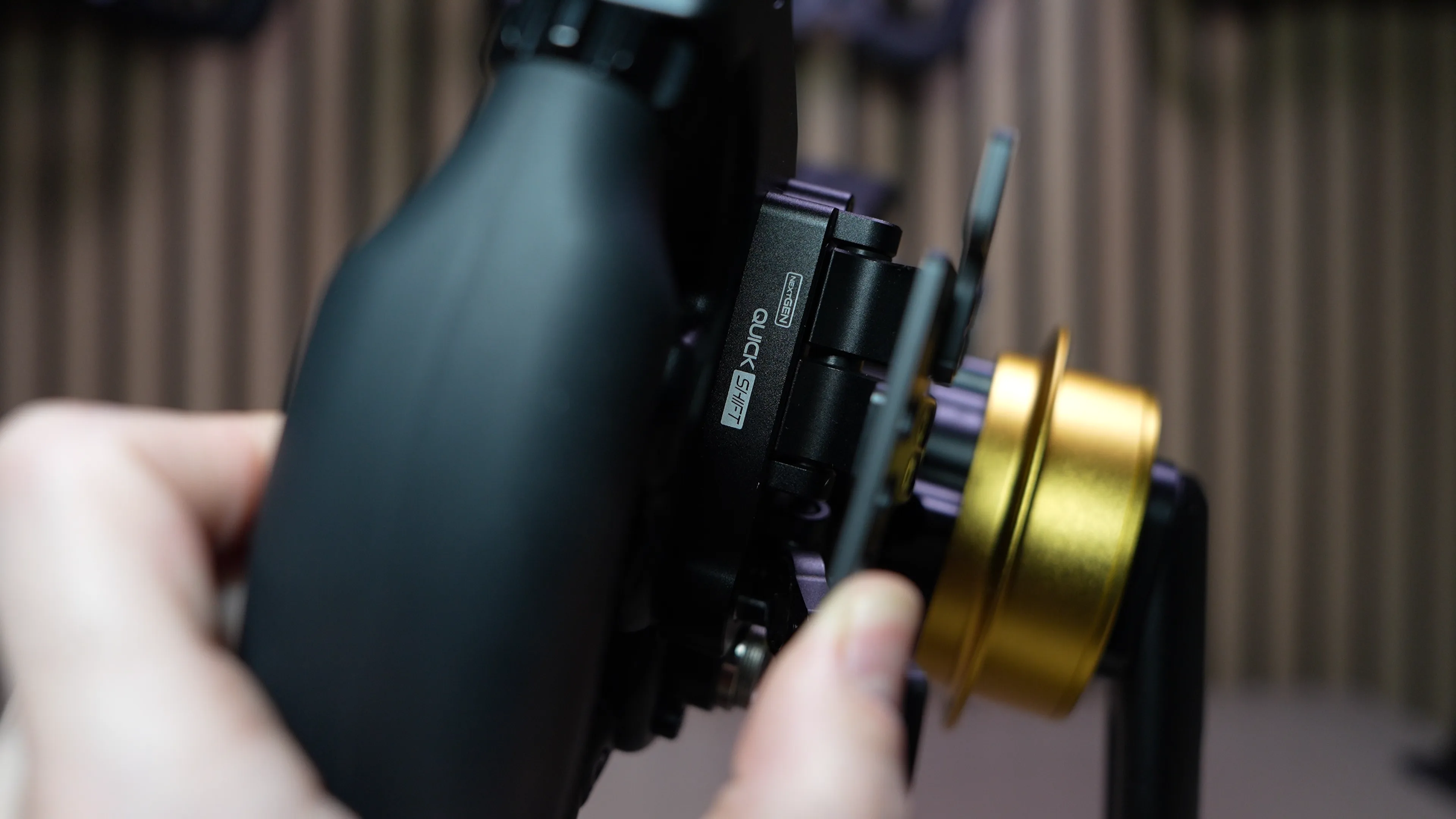 Shifter QuickShift vue latérale avec QR gold